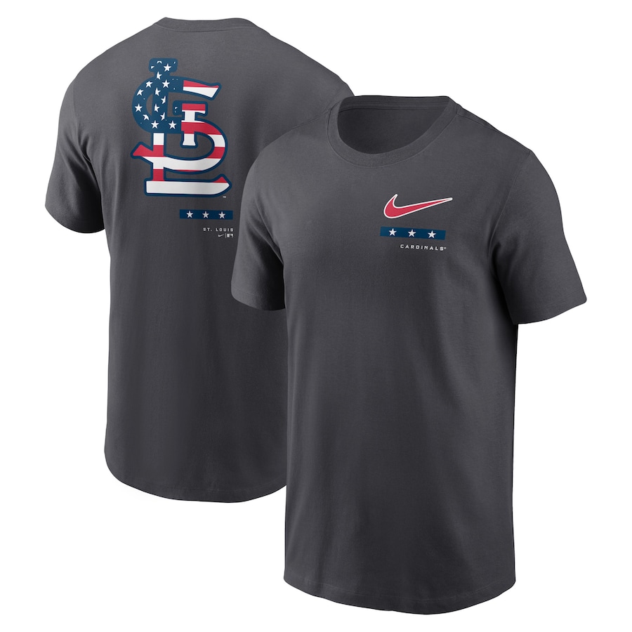 Men's St. Louis Cardinals Nike Anthracite Americana T-Shirt Men's St. Louis Cardinals Nike Anthracite Americana T-Shirt