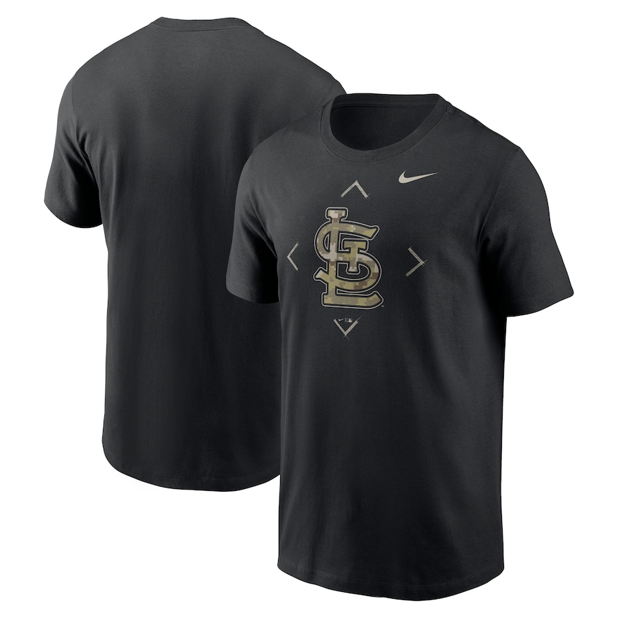Men's St. Louis Cardinals Nike Black Camo Logo T-Shirt Men's St. Louis Cardinals Nike Black Camo Logo T-Shirt