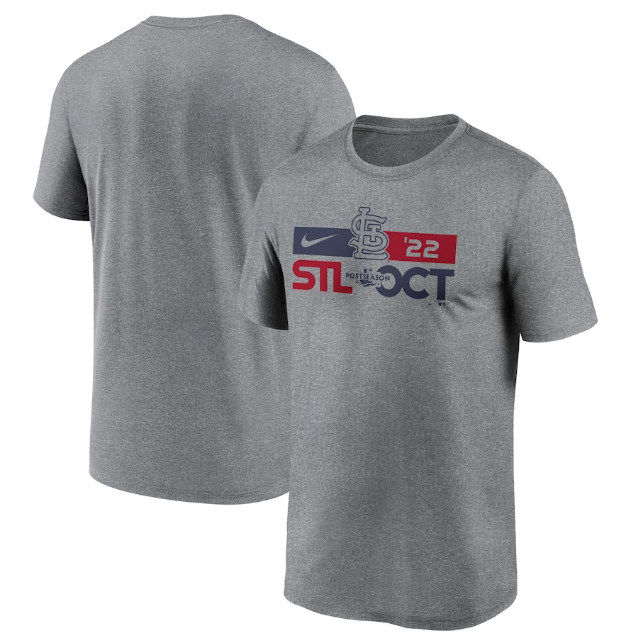 Men's St. Louis Cardinals Nike Heather Charcoal 2022 Postseason T-Shirt