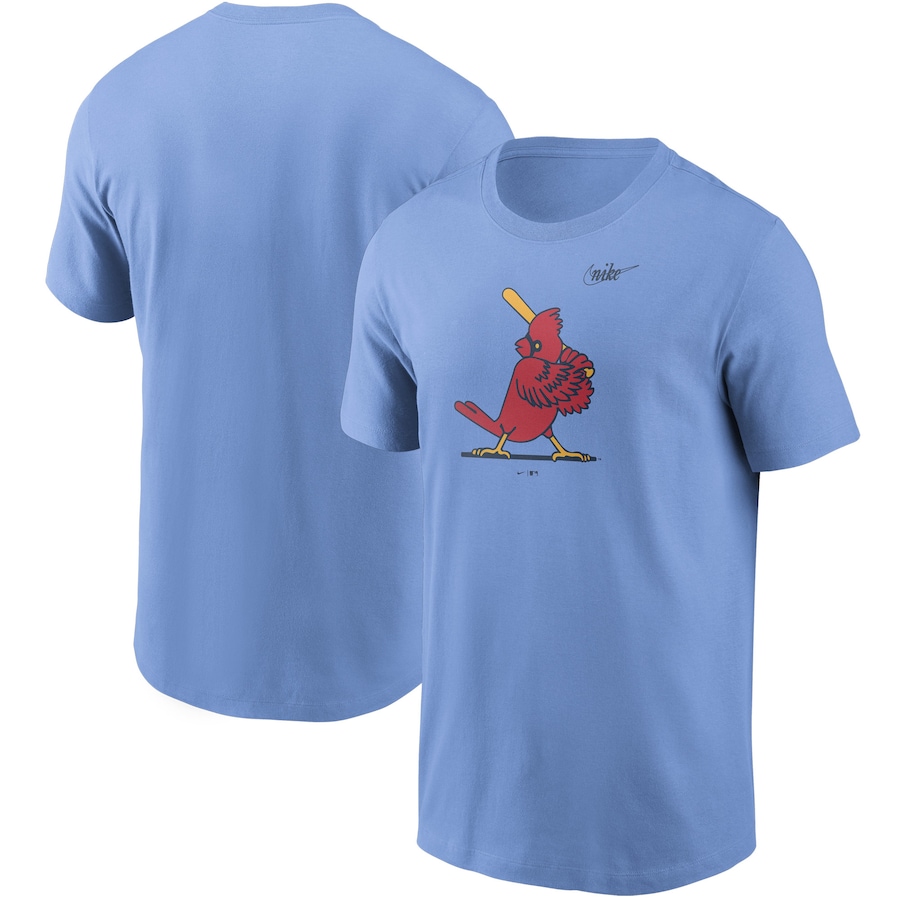 Men's St. Louis Cardinals Nike Light Blue Cooperstown Collection Logo T-Shirt