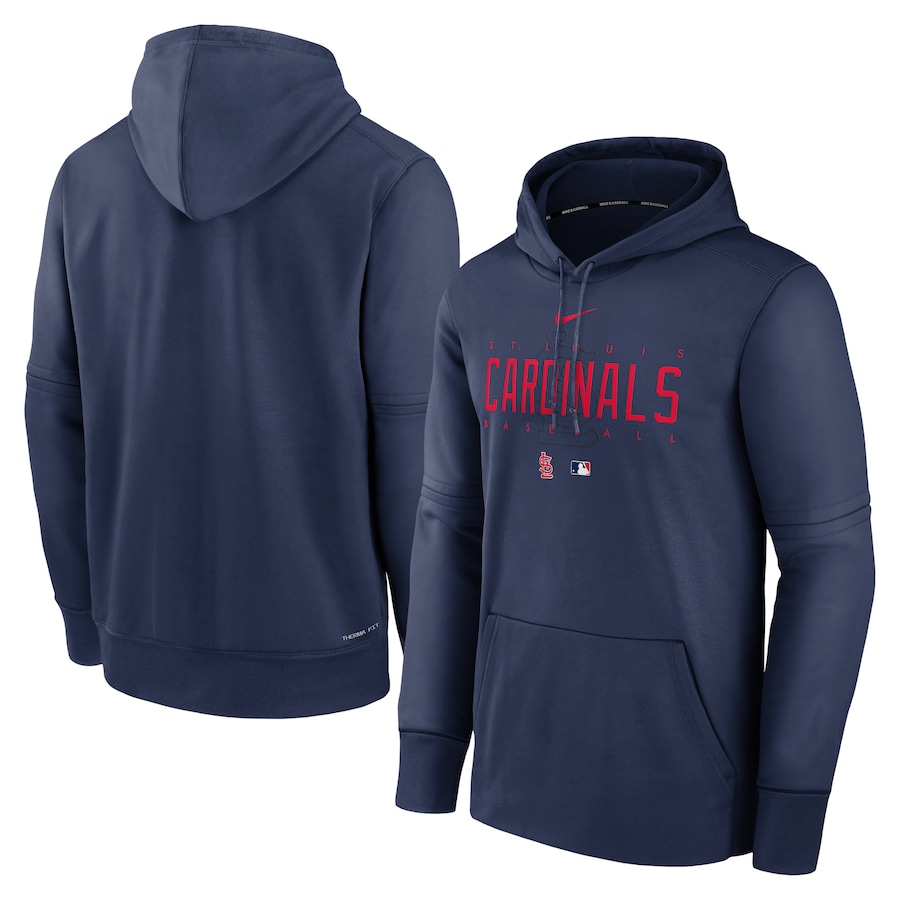 Men's St. Louis Cardinals Nike Navy Authentic Collection Pregame Performance Pullover Hoodie Men's St. Louis Cardinals Nike Navy Authentic Collection Pregame Performance Pullover Hoodie