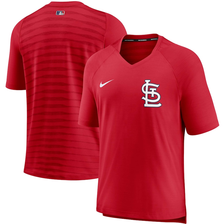 Men's St. Louis Cardinals Nike Red Authentic Collection Pregame Performance V-Neck T-Shirt Men's St. Louis Cardinals Nike Red Authentic Collection Pregame Performance V-Neck T-Shirt