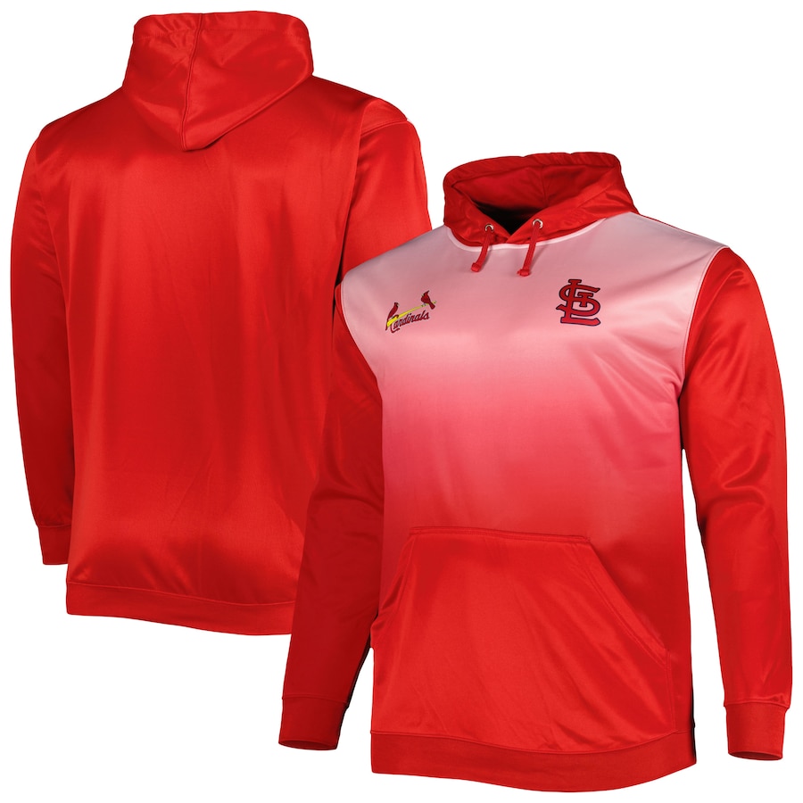 Men's St. Louis Cardinals Red Fade Sublimated Fleece Pullover Hoodie Men's St. Louis Cardinals Red Fade Sublimated Fleece Pullover Hoodie