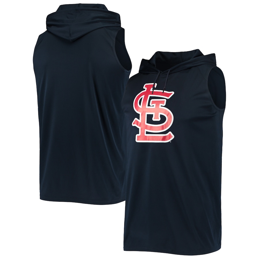 Men's St. Louis Cardinals Stitches Navy Sleeveless Pullover Hoodie Men's St. Louis Cardinals Stitches Navy Sleeveless Pullover Hoodie