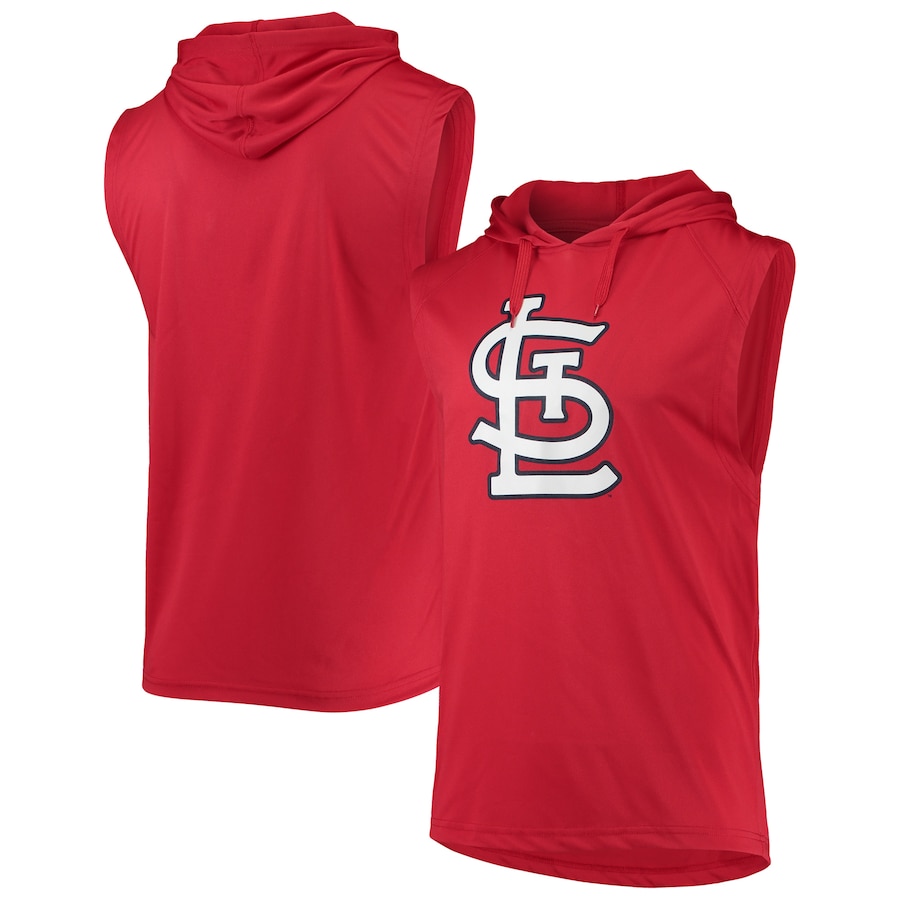 Men's St. Louis Cardinals Stitches Red Sleeveless Pullover Hoodie Men's St. Louis Cardinals Stitches Red Sleeveless Pullover Hoodie