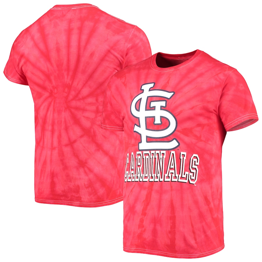 Men's St. Louis Cardinals Stitches Red Spider Tie-Dye T-Shirt Men's St. Louis Cardinals Stitches Red Spider Tie-Dye T-Shirt