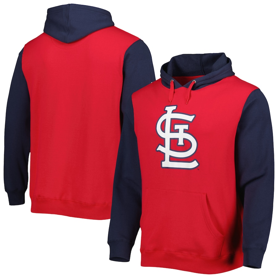 Men's St. Louis Cardinals Stitches Red/Navy Team Pullover Hoodie Men's St. Louis Cardinals Stitches Red/Navy Team Pullover Hoodie