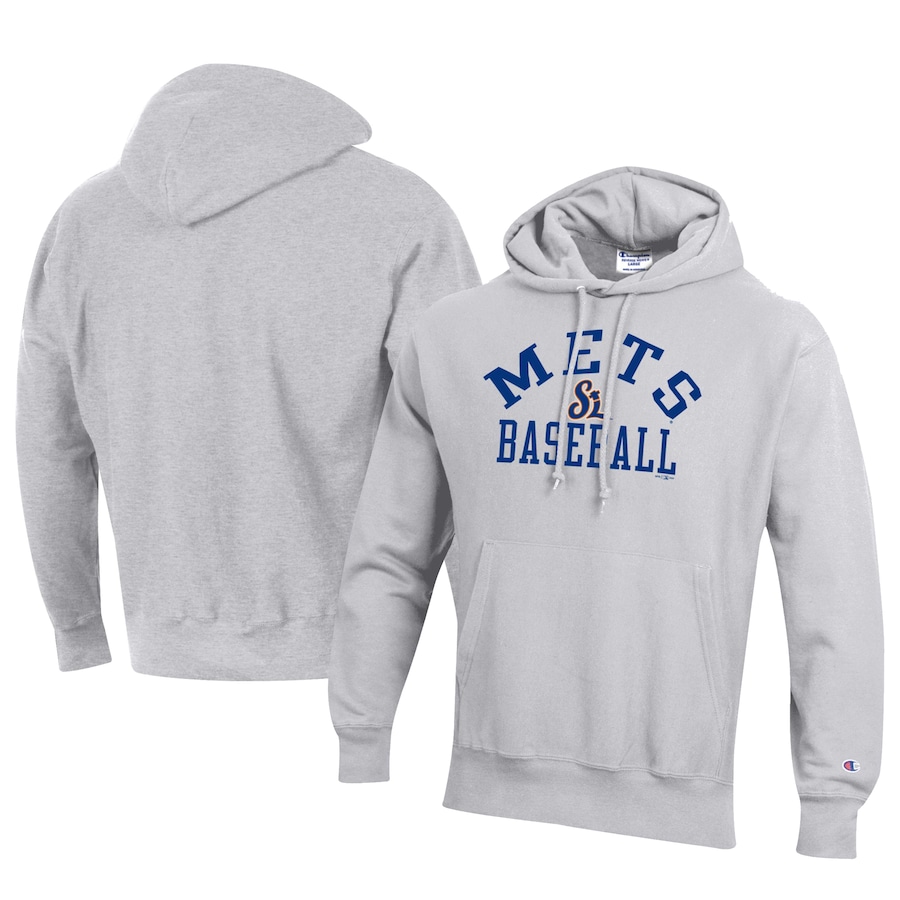 Men's St. Lucie Mets Champion Gray Baseball Reverse Weave Pullover Hoodie