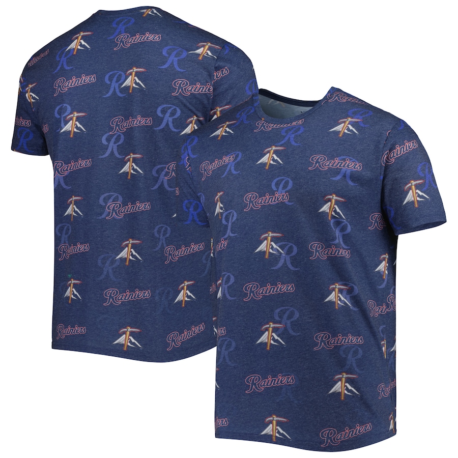 Men's Tacoma Rainiers Navy Allover Print Crafted T-Shirt