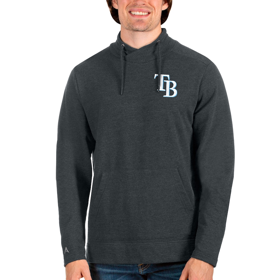 Men's Tampa Bay Rays Antigua Heathered Charcoal Team Reward Pullover Sweatshirt Men's Tampa Bay Rays Antigua Heathered Charcoal Team Reward Pullover Sweatshirt