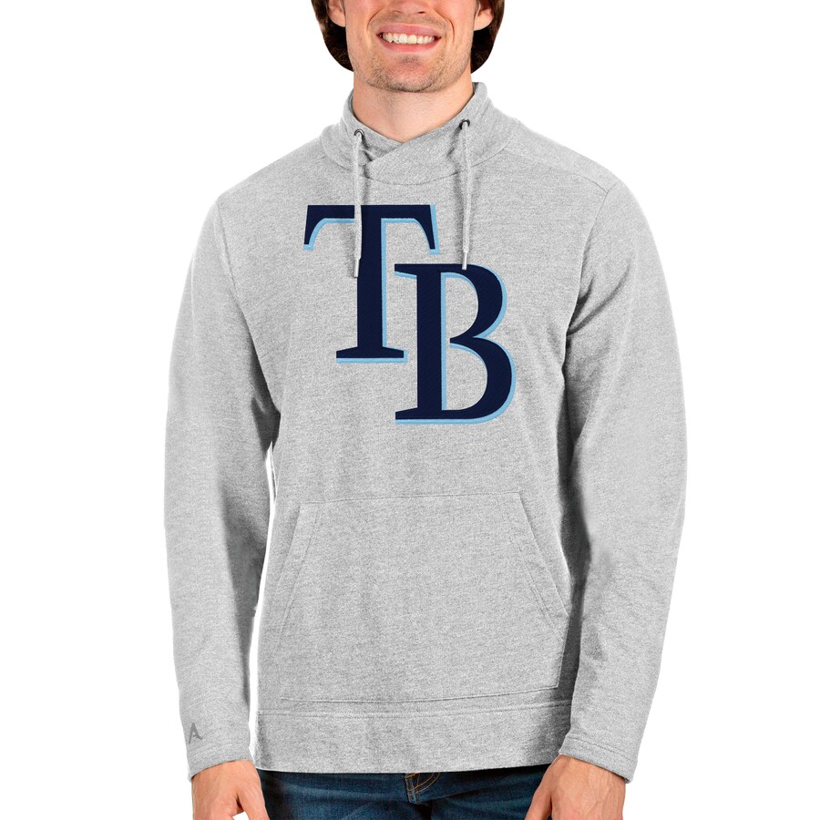 Men's Tampa Bay Rays Antigua Heathered Gray Reward Pullover Sweatshirt