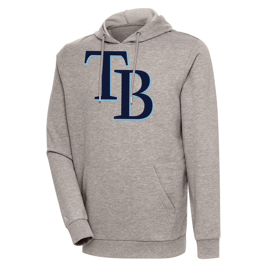 Men's Tampa Bay Rays Antigua Oatmeal Action Pullover Hoodie