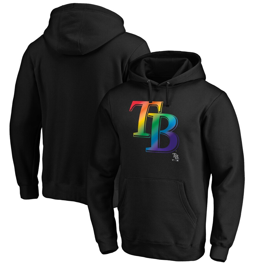 Men's Tampa Bay Rays Black Team Pride Logo Pullover Hoodie Men's Tampa Bay Rays Black Team Pride Logo Pullover Hoodie