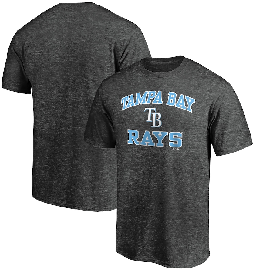 Men's Tampa Bay Rays Charcoal Heart and Soul T-Shirt Men's Tampa Bay Rays Charcoal Heart and Soul T-Shirt