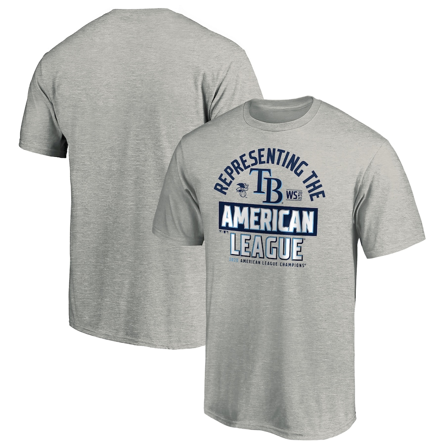 Men's Tampa Bay Rays Gray 2020 American League Champions Locker Room T-Shirt
