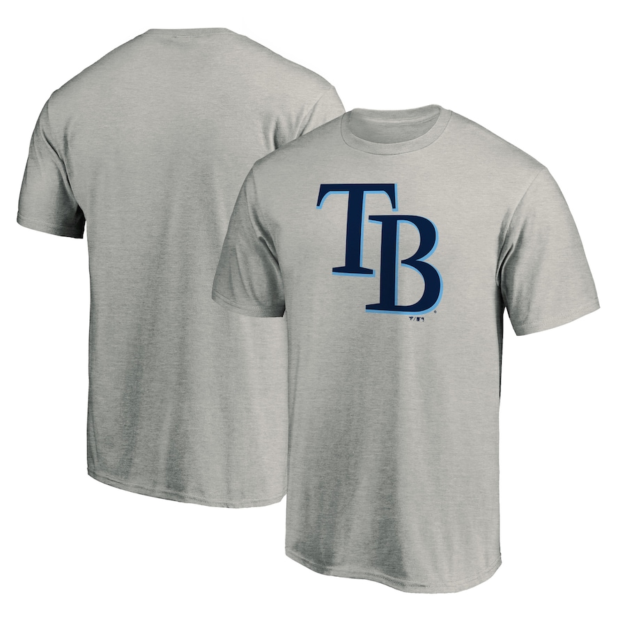 Men's Tampa Bay Rays Heathered Gray Official Team Logo T-Shirt Men's Tampa Bay Rays Heathered Gray Official Team Logo T-Shirt