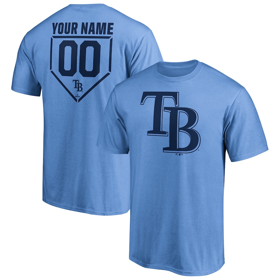 Men's Tampa Bay Rays Light Blue Personalized RBI Logo T-Shirt