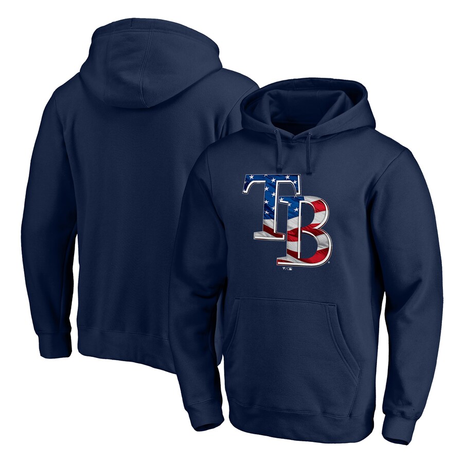 Men's Tampa Bay Rays Navy Banner Wave Pullover Hoodie Men's Tampa Bay Rays Navy Banner Wave Pullover Hoodie
