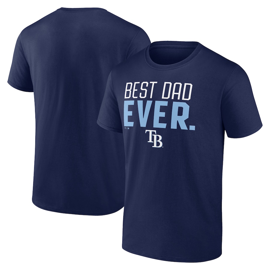 Men's Tampa Bay Rays Navy Best Dad Ever T-Shirt Men's Tampa Bay Rays Navy Best Dad Ever T-Shirt