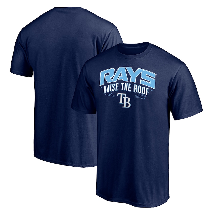 Men's Tampa Bay Rays Navy Raise The Roof T-Shirt Men's Tampa Bay Rays Navy Raise The Roof T-Shirt
