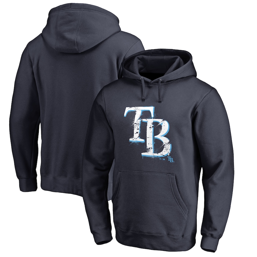 Men's Tampa Bay Rays Navy Splatter Logo Pullover Hoodie Men's Tampa Bay Rays Navy Splatter Logo Pullover Hoodie