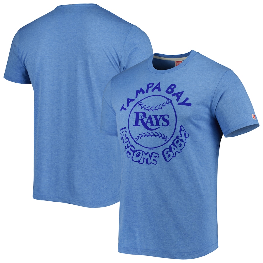 Men's Tampa Bay Rays Homage Light Blue Hyper Local Tri-Blend T-Shirt