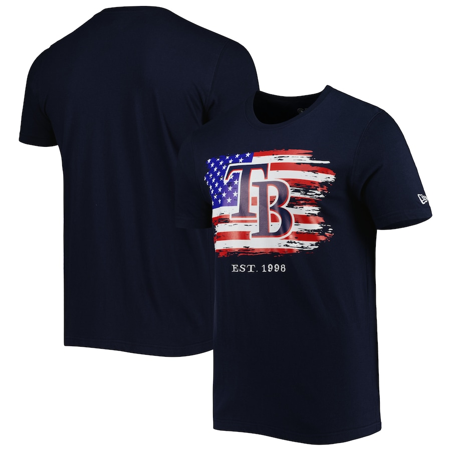 Men's Tampa Bay Rays New Era Navy 4th of July Jersey T-Shirt
