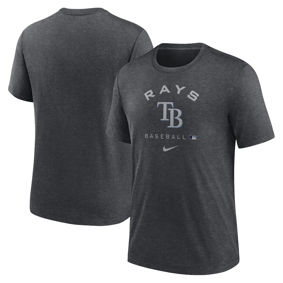 Men's Tampa Bay Rays Nike Heathered Charcoal Authentic Collection Tri-Blend Performance T-Shirt Men's Tampa Bay Rays Nike Heathered Charcoal Authentic Collection Tri-Blend Performance T-Shirt