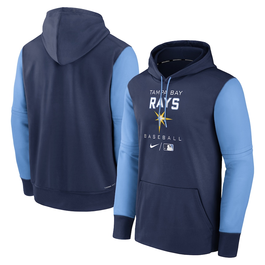 Men's Tampa Bay Rays Nike Navy/Light Blue Authentic Collection Performance Hoodie Men's Tampa Bay Rays Nike Navy/Light Blue Authentic Collection Performance Hoodie