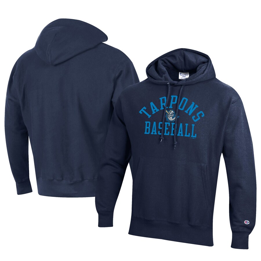 Men's Tampa Tarpons Champion Navy Baseball Reverse Weave Pullover Hoodie Men's Tampa Tarpons Champion Navy Baseball Reverse Weave Pullover Hoodie