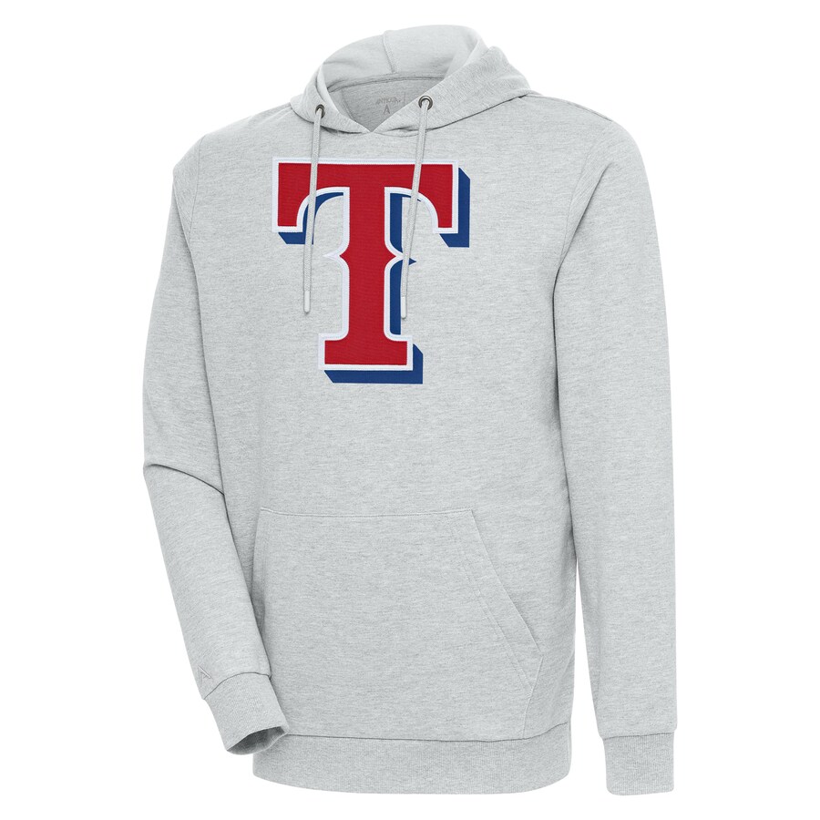 Men's Texas Rangers Antigua Heather Gray Action Pullover Hoodie
