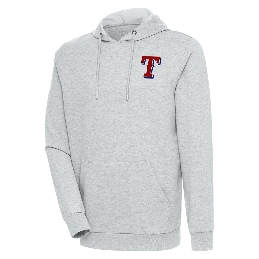 Men's Texas Rangers Antigua Heather Gray Action Pullover Hoodie
