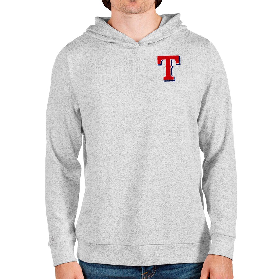 Men's Texas Rangers Antigua Heathered Gray Absolute Pullover Hoodie