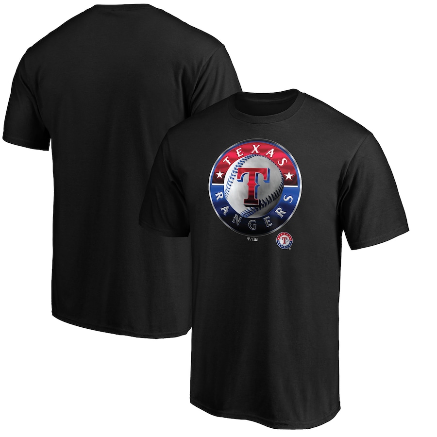 Men's Texas Rangers Black Team Midnight Mascot T-Shirt Men's Texas Rangers Black Team Midnight Mascot T-Shirt