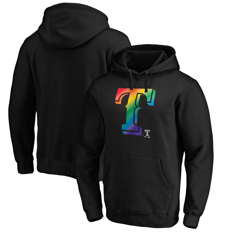 Men's Texas Rangers Black Team Pride Logo Pullover Hoodie Men's Texas Rangers Black Team Pride Logo Pullover Hoodie