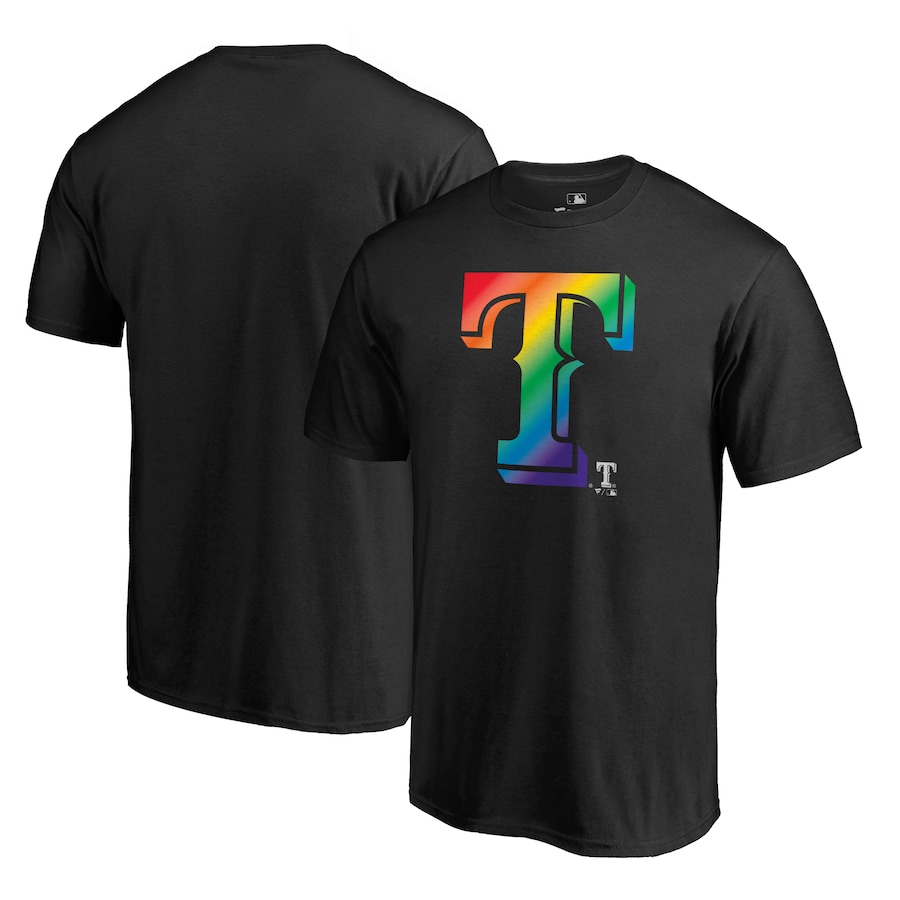 Men's Texas Rangers Black Team Pride Logo T-Shirt