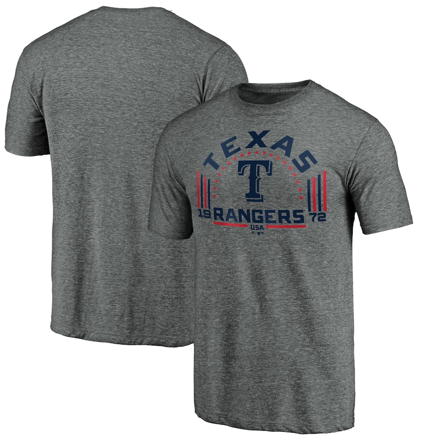 Men's Texas Rangers Gray Team Freedom Tri-Blend T-Shirt Men's Texas Rangers Gray Team Freedom Tri-Blend T-Shirt