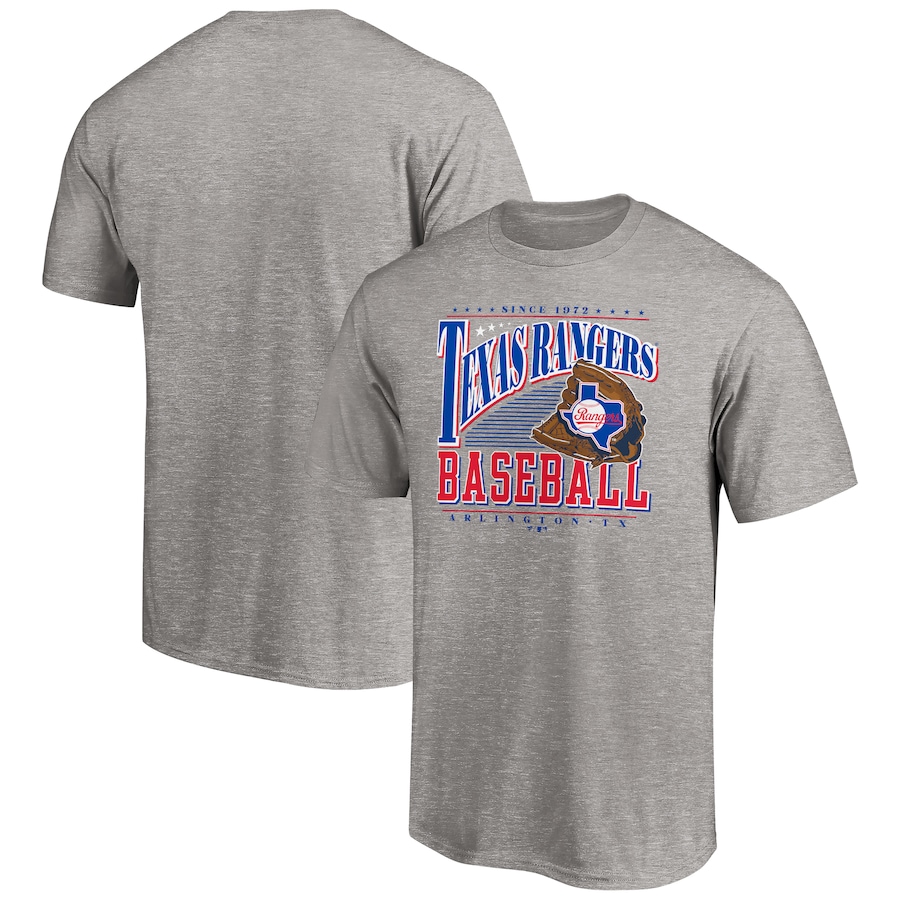 Men's Texas Rangers Heather Gray Cooperstown Collection Winning Time T-Shirt Men's Texas Rangers Heather Gray Cooperstown Collection Winning Time T-Shirt