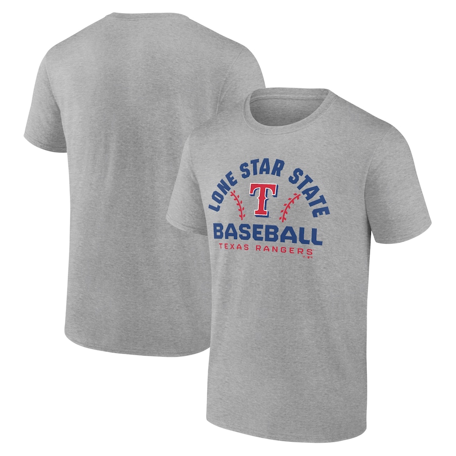 Men's Texas Rangers Heather Gray Team Go For Two T-Shirt Men's Texas Rangers Heather Gray Team Go For Two T-Shirt