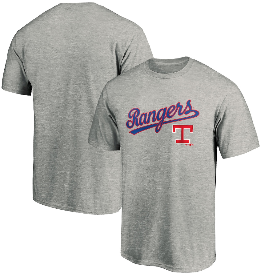 Men's Texas Rangers Heather Gray Team Wahconah T-Shirt Men's Texas Rangers Heather Gray Team Wahconah T-Shirt