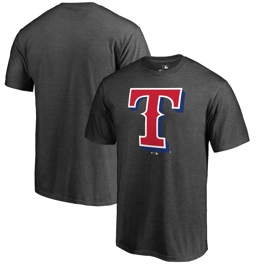 Men's Texas Rangers Heathered Charcoal Primary Logo T-Shirt