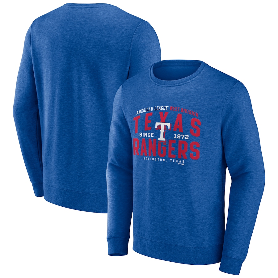 Men's Texas Rangers Heathered Royal Classic Move Pullover Sweatshirt Men's Texas Rangers Heathered Royal Classic Move Pullover Sweatshirt