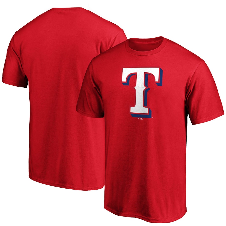 Men's Texas Rangers Red Official Logo T-Shirt