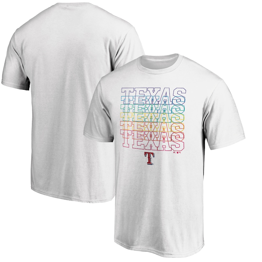 Men's Texas Rangers White City Pride T-Shirt Men's Texas Rangers White City Pride T-Shirt