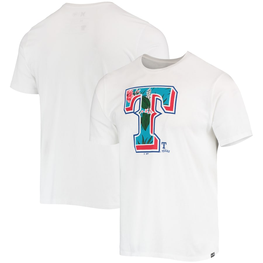 Men's Texas Rangers Hurley x '47 White Everyday T-Shirt Men's Texas Rangers Hurley x '47 White Everyday T-Shirt