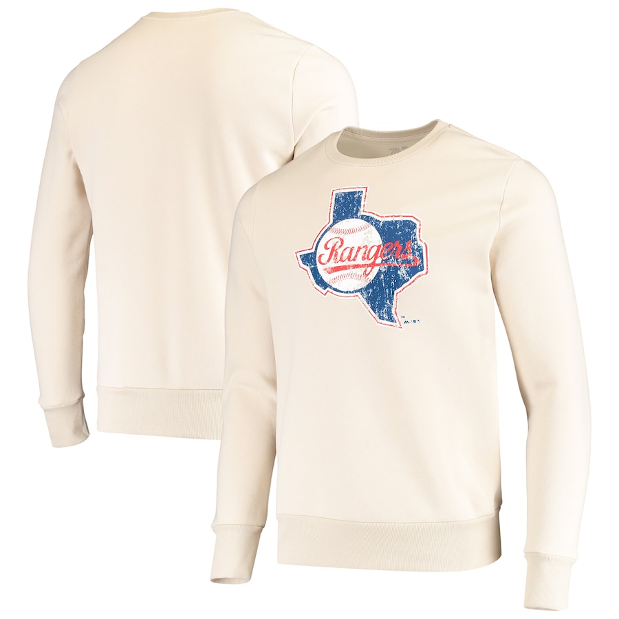 Men's Texas Rangers Majestic Threads Oatmeal Fleece Pullover Sweatshirt Men's Texas Rangers Majestic Threads Oatmeal Fleece Pullover Sweatshirt
