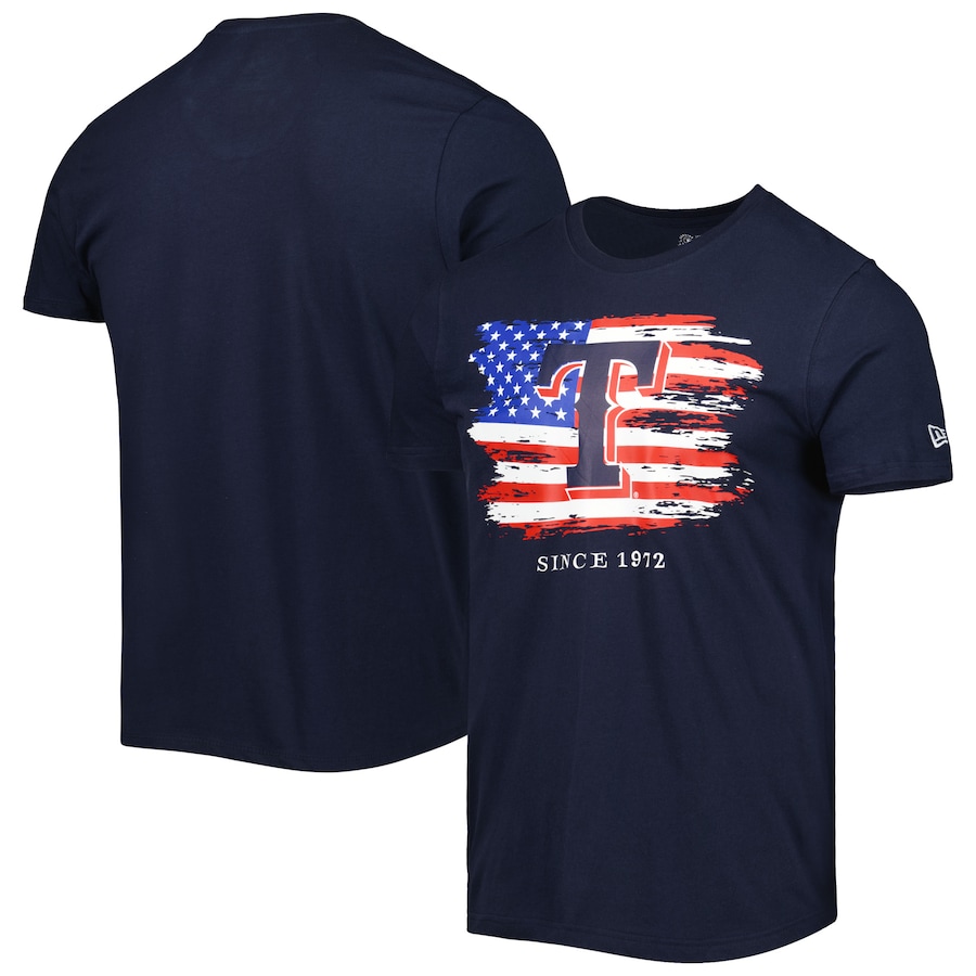 Men's Texas Rangers New Era Navy 4th of July Jersey T-Shirt