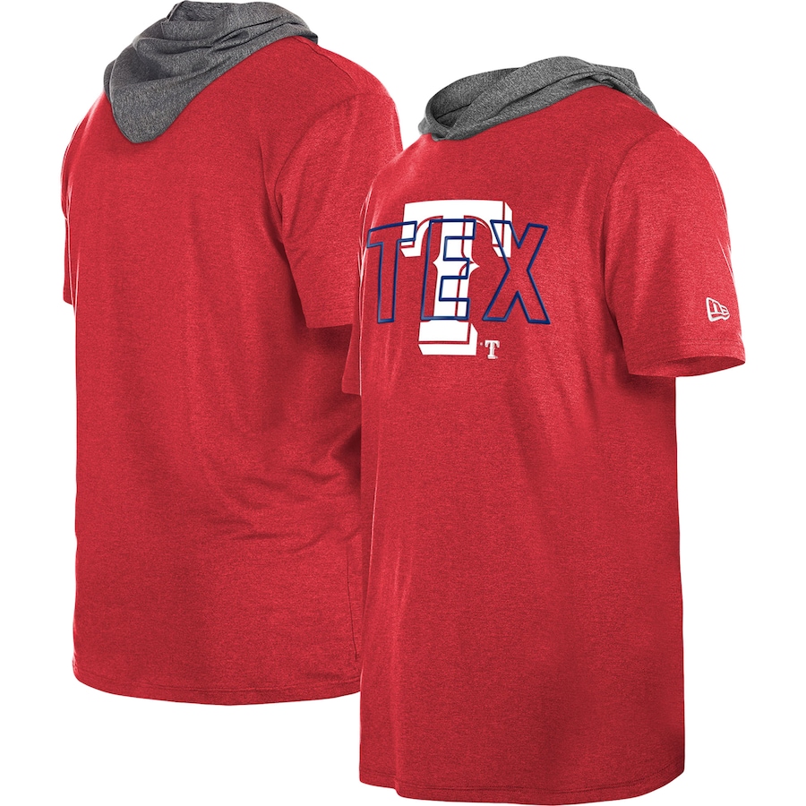 Men's Texas Rangers New Era Red Team Hoodie T-Shirt