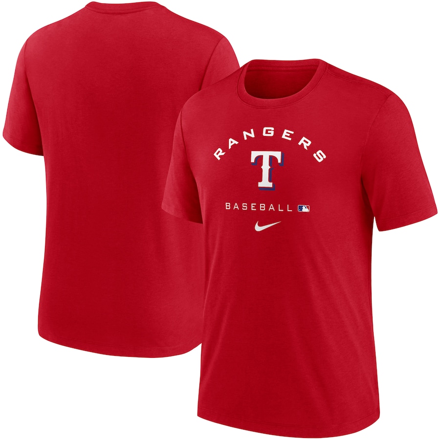 Men's Texas Rangers Nike Red Authentic Collection Tri-Blend Performance T-Shirt Men's Texas Rangers Nike Red Authentic Collection Tri-Blend Performance T-Shirt