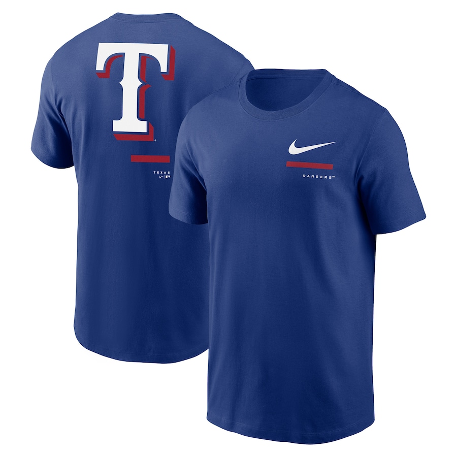 Men's Texas Rangers Nike Royal Over the Shoulder T-Shirt Men's Texas Rangers Nike Royal Over the Shoulder T-Shirt